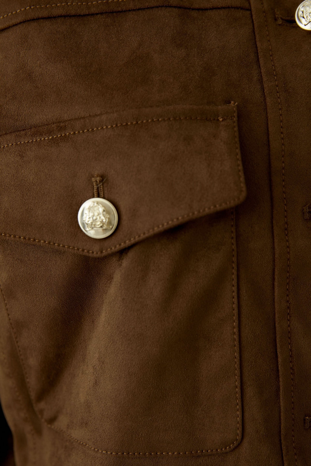 Short suede-effect jacket with pockets