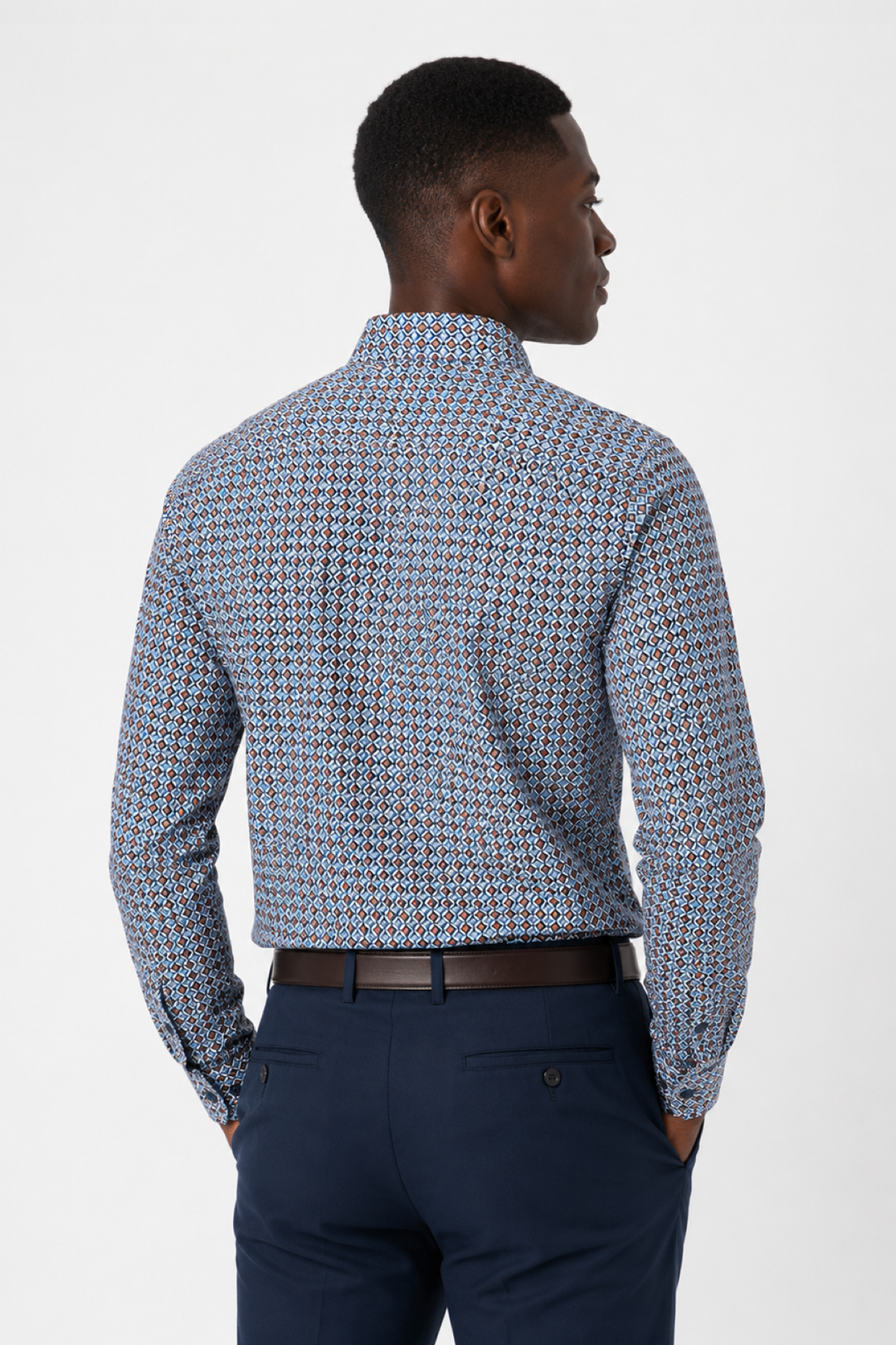 Chemise sport imprimée géométrique