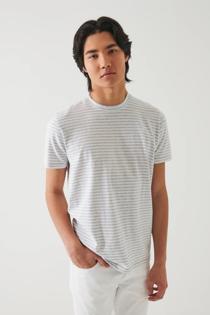 Striped T-shirt in stretch pima cotton
