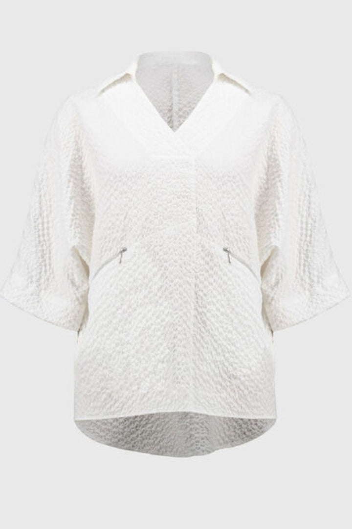 Waffle textured blouse