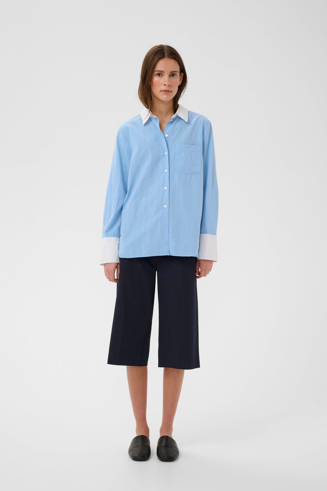 Dessy Striped Shirt with Contrasting Collar