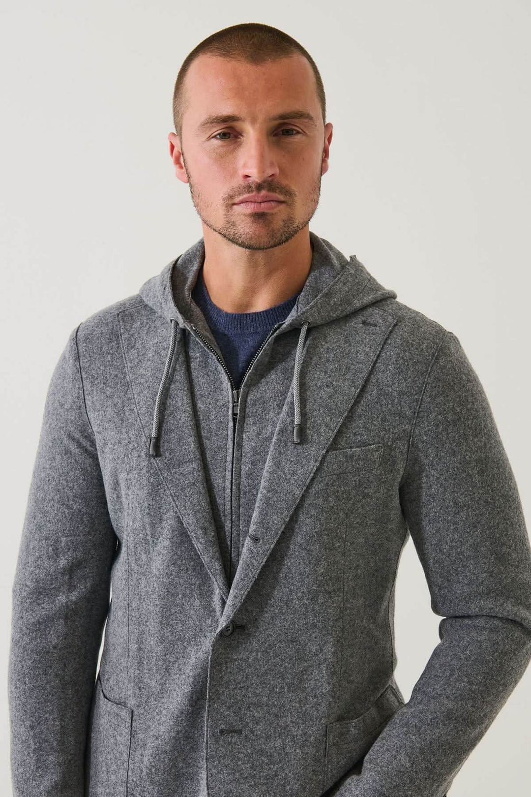 Veston à capuche avec gilet amovible en laine