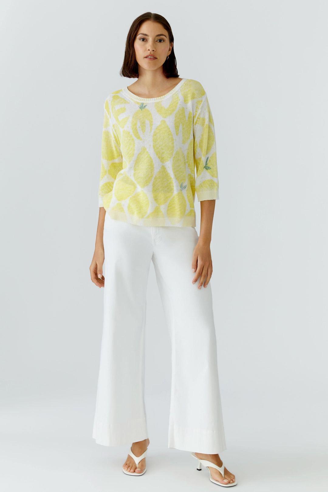 Tricot léger imprimé à manches 3/4
