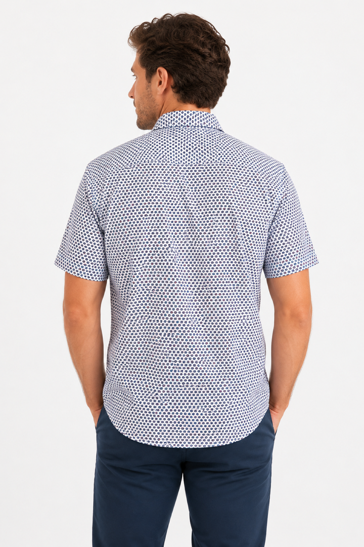 Short-sleeve shirt with a micro-print