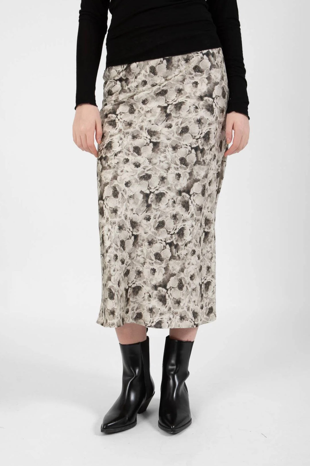 Printed midi skirt