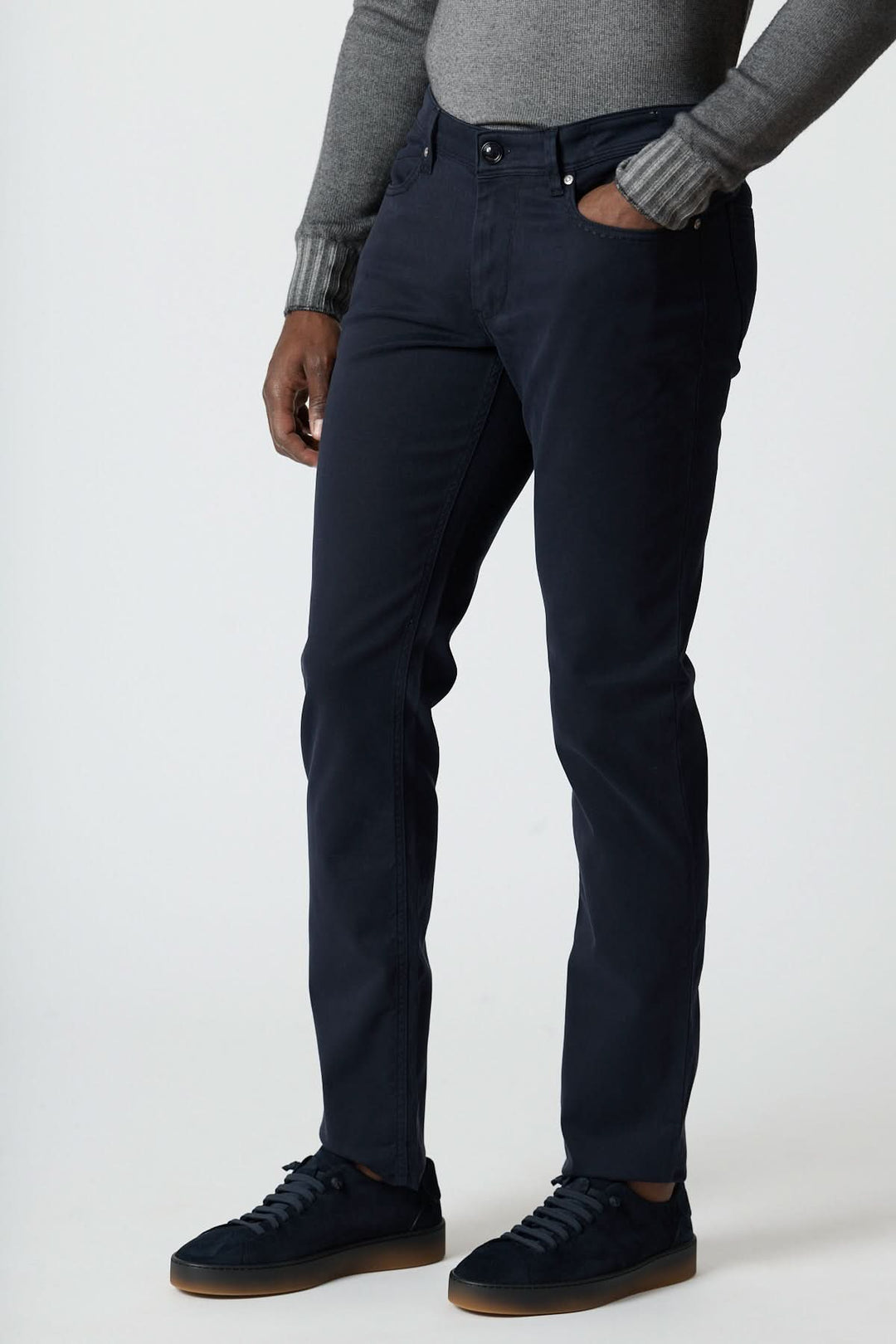 5-pocket pants in cotton-lyocell twill