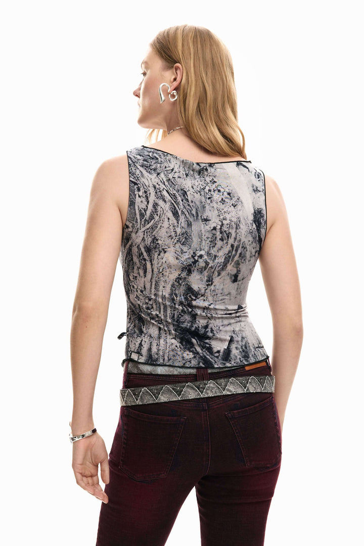 Camisole ajustée à imprimé artistique