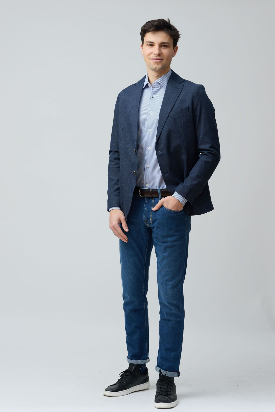 Veston en coton et lin extensible