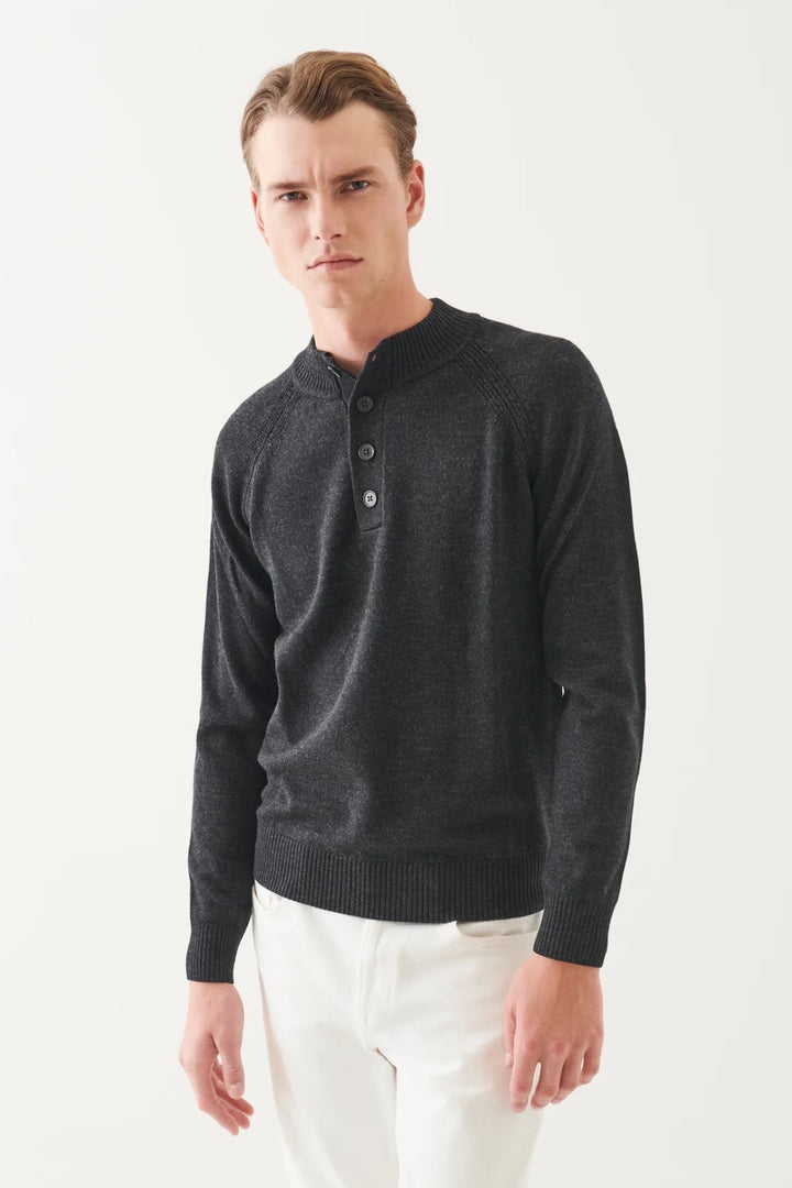 Merino button-down collar sweater