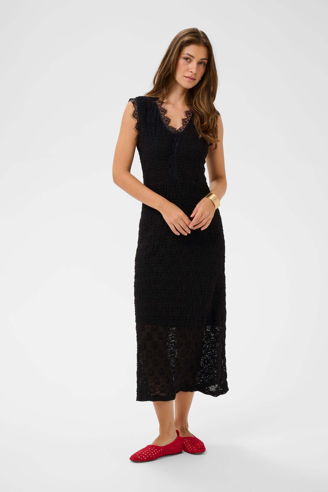 Robe Makki midi en dentelle sans manches