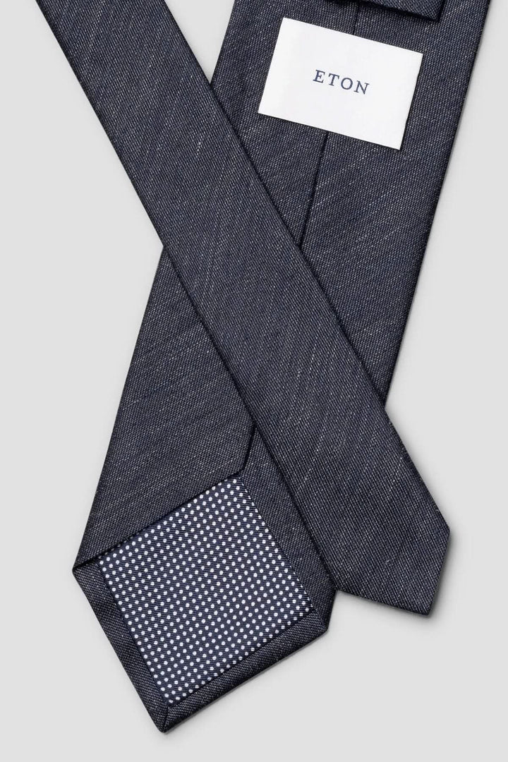 Cravate en lin et soie tissés en une seule pièce