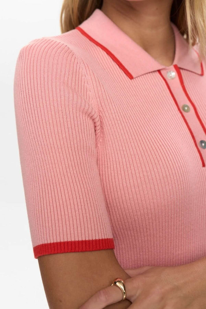 Chandail polo en tricot côtelé