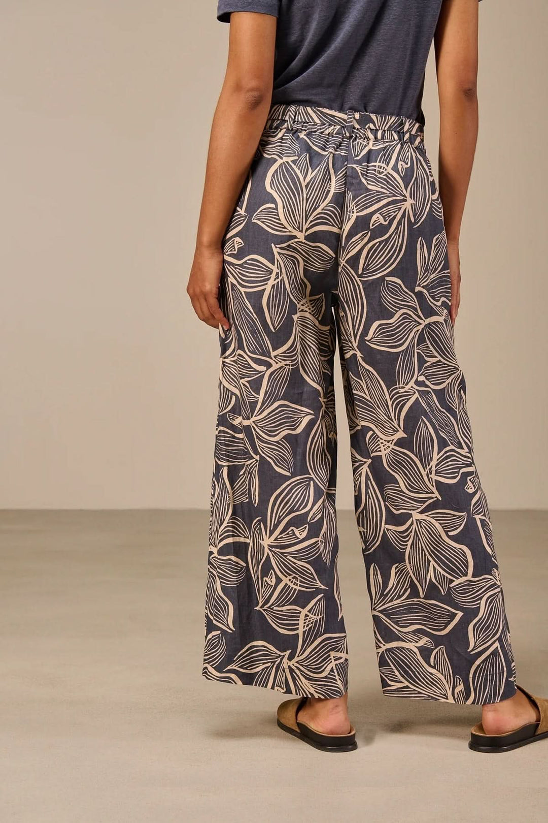 Pantalon large en lin