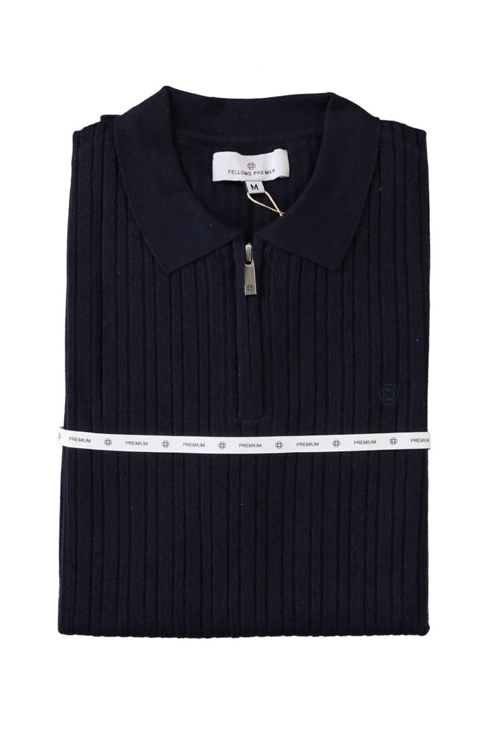 Polo manches courtes à maille texturée