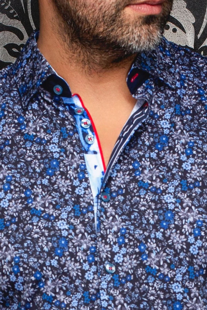 Modern floral-print casual shirt