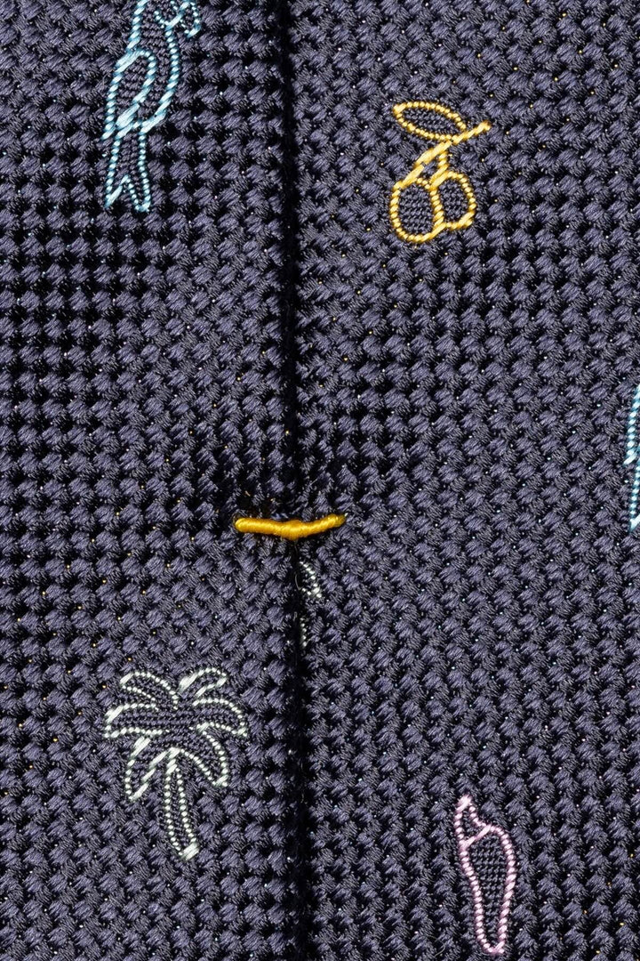 Tropical pattern silk tie