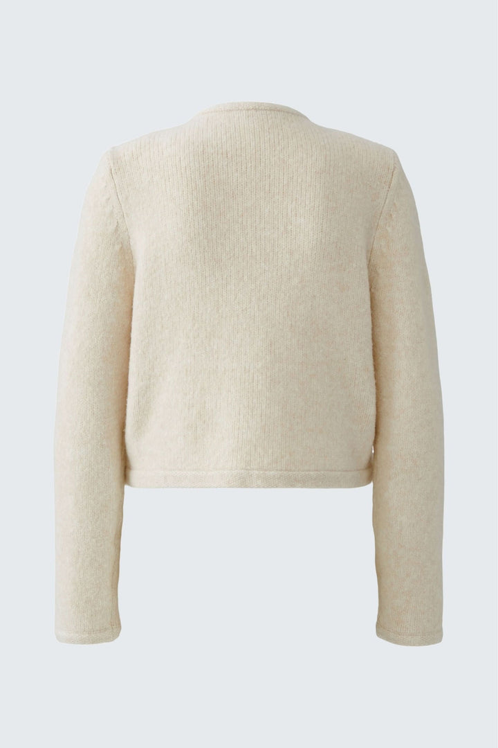 Short cardigan with bouclé effect, gold buttons