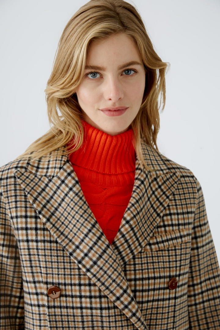 Checked coat