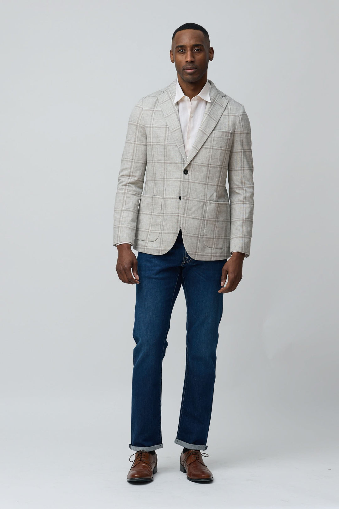 Veston à carreaux texturés