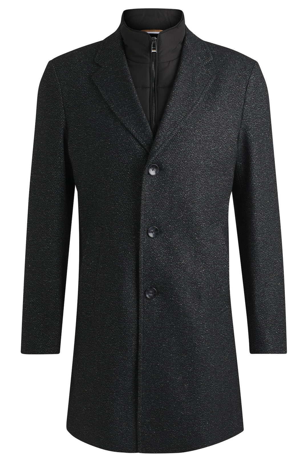 Coat with detachable inner zipper