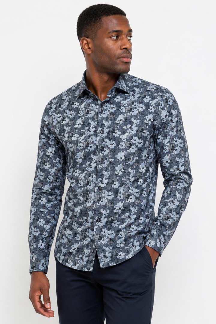 Floral-print casual shirt