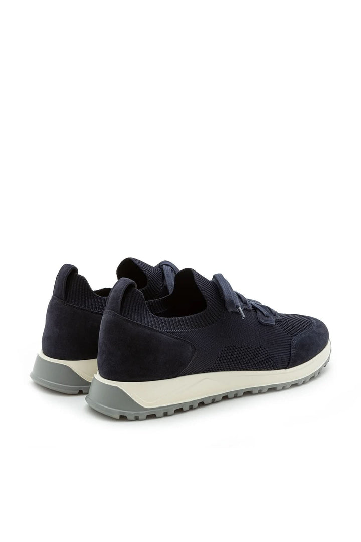 Sneaker homme cuir et tissu extensible
