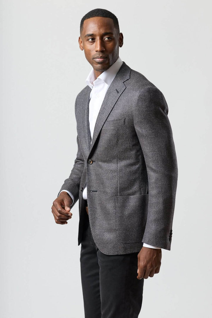 Wool blend blazer navy and charcoal