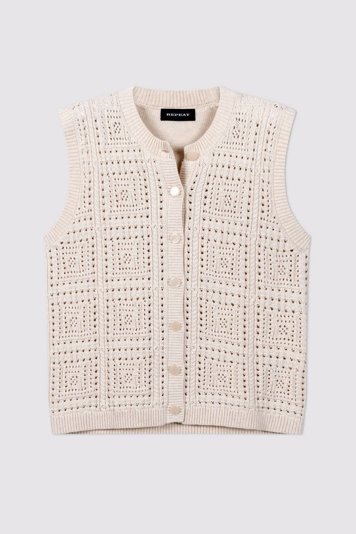 Sleeveless knit cardigan