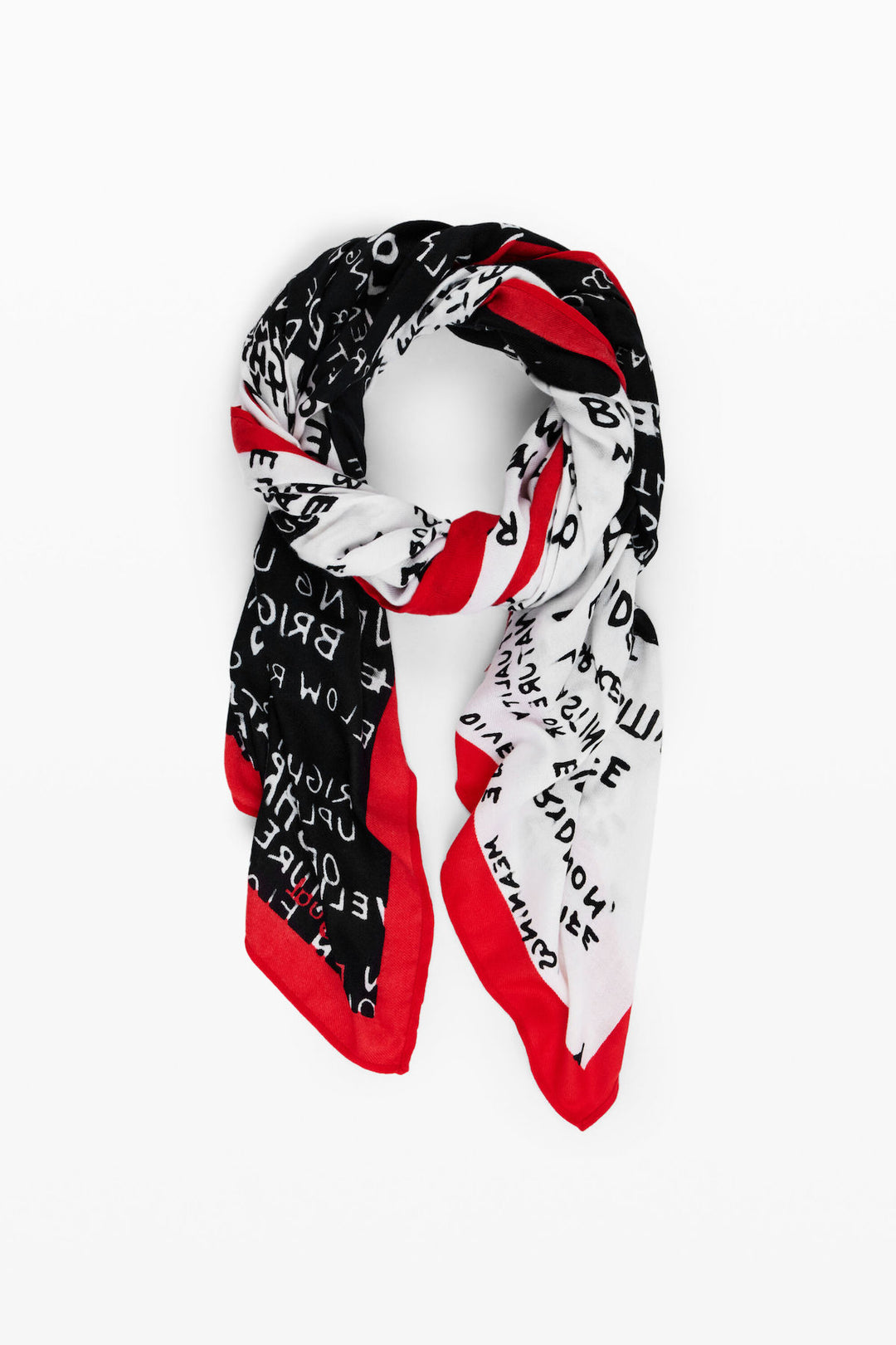 Scarf with lettering