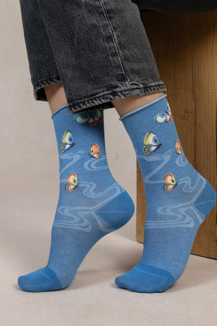 Chaussettes avec imprimé papillon