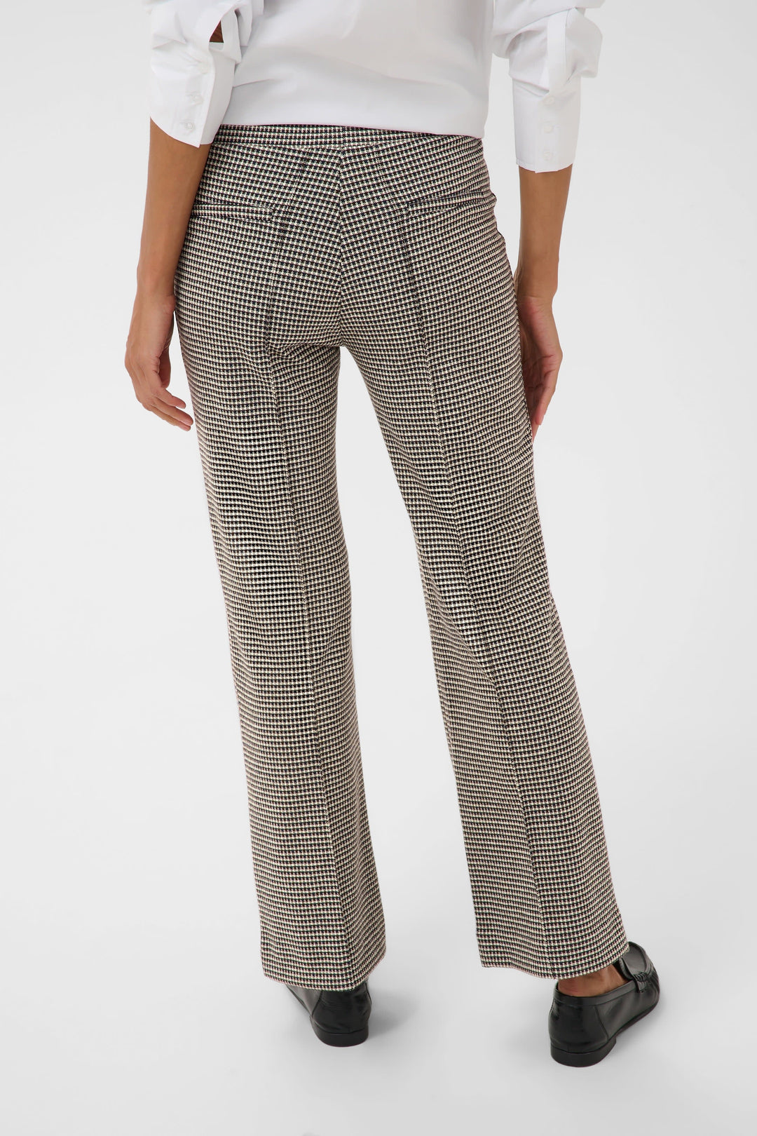 Pantalon à carreaux texturé vue de face pour femme Part Two