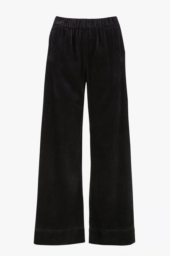Vue de côté pantalon velours côtelé femme beige JC SOPHIE détails poches - Valérie Simon