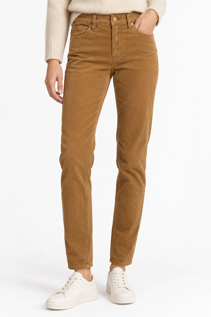 Pantalon chino à jambe droite vue de face pour femme CARRELI JEANS