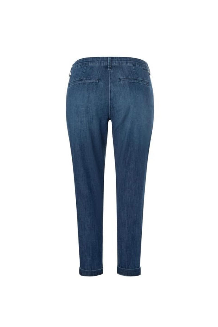 Front view of Mac Jeans stretchy blue women&