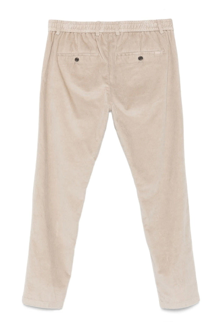Vue latérale pantalon chino velours côtelé Paul and Shark pour homme marron - Valérie Simon
