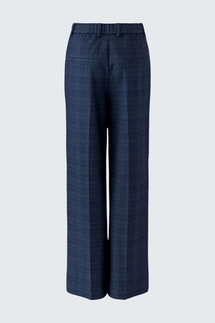Pantalon droit en jersey à carreaux pour femme Oui