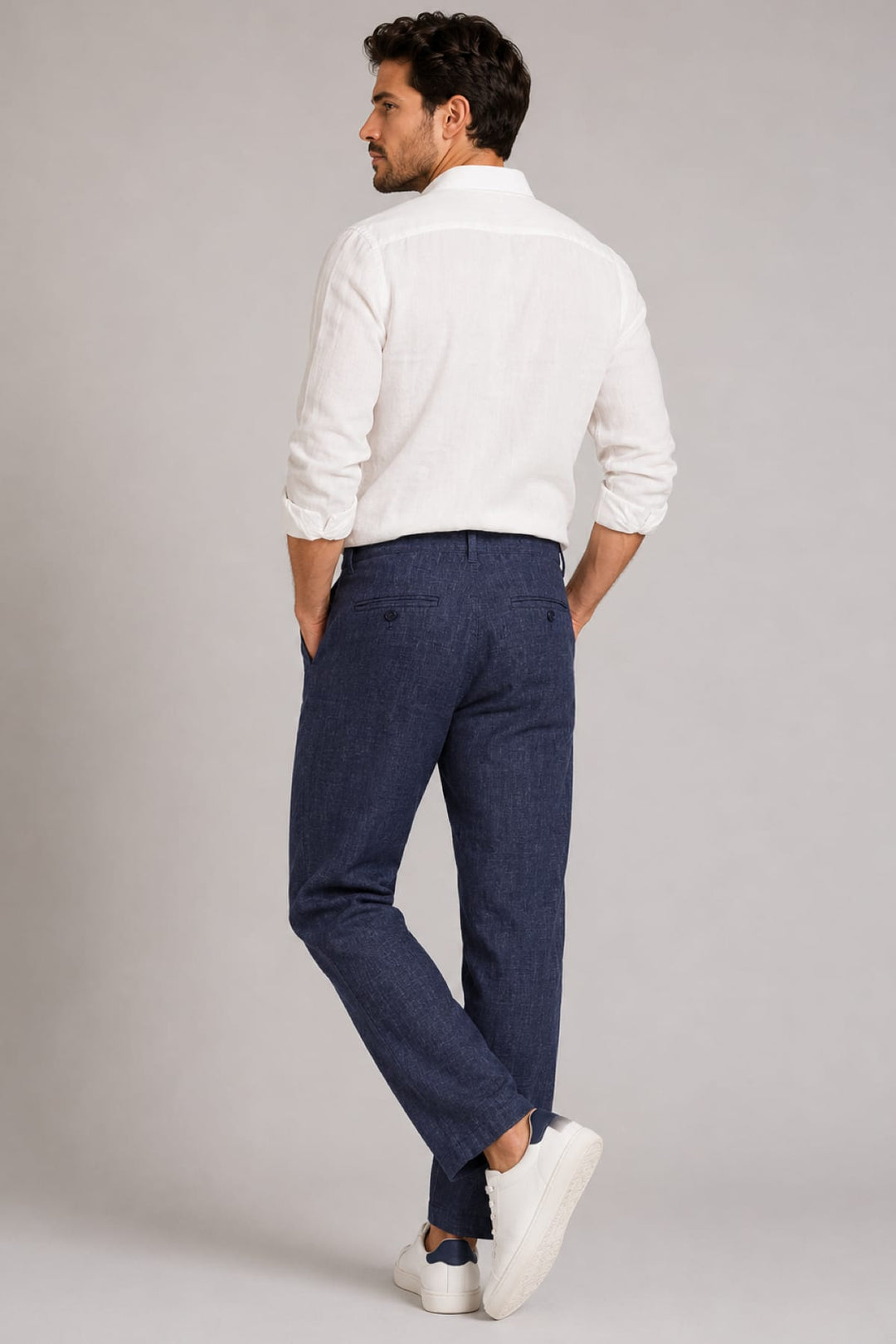 Vue de face pantalon chino à motif ton sur ton Brax pour homme beige - Valérie Simon