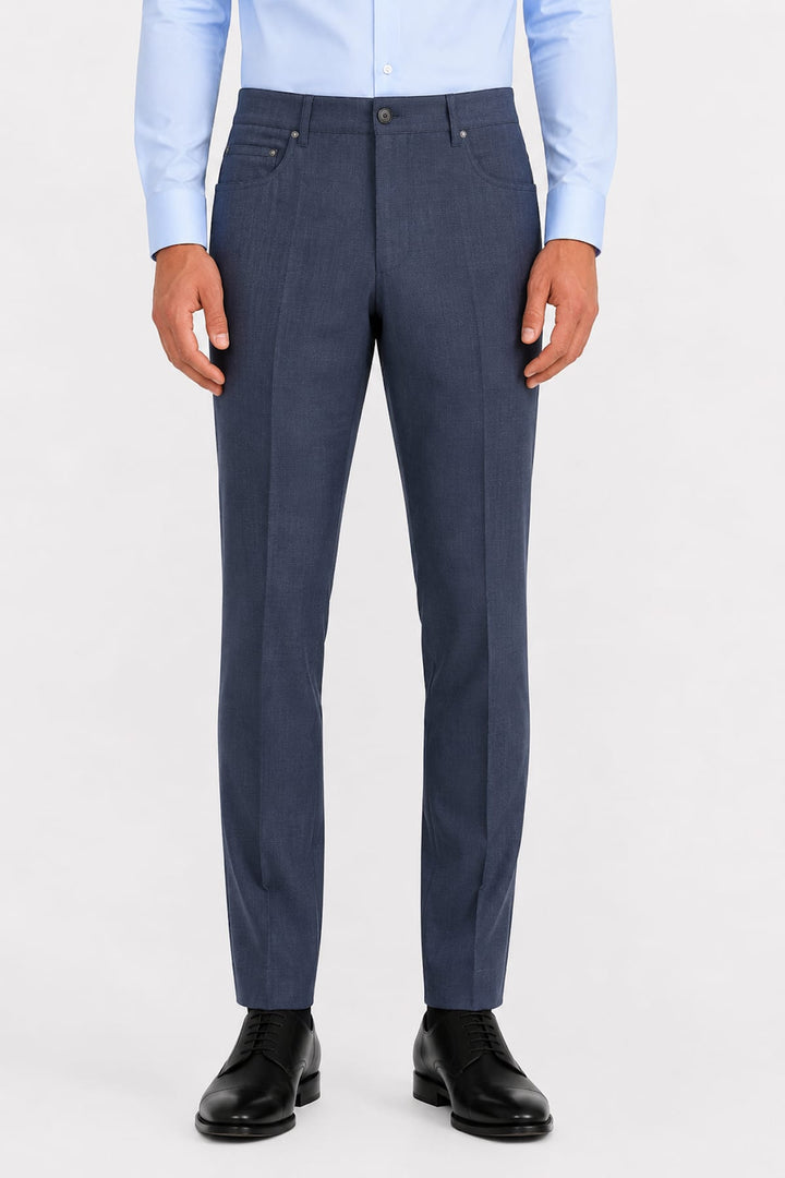 Vue de côté pantalon habillé Corneliani pour homme gris à 5 poches - Valérie Simon