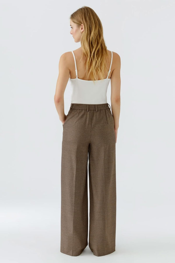 Pantalon habillé à carreaux et jambes larges pour femme Oui