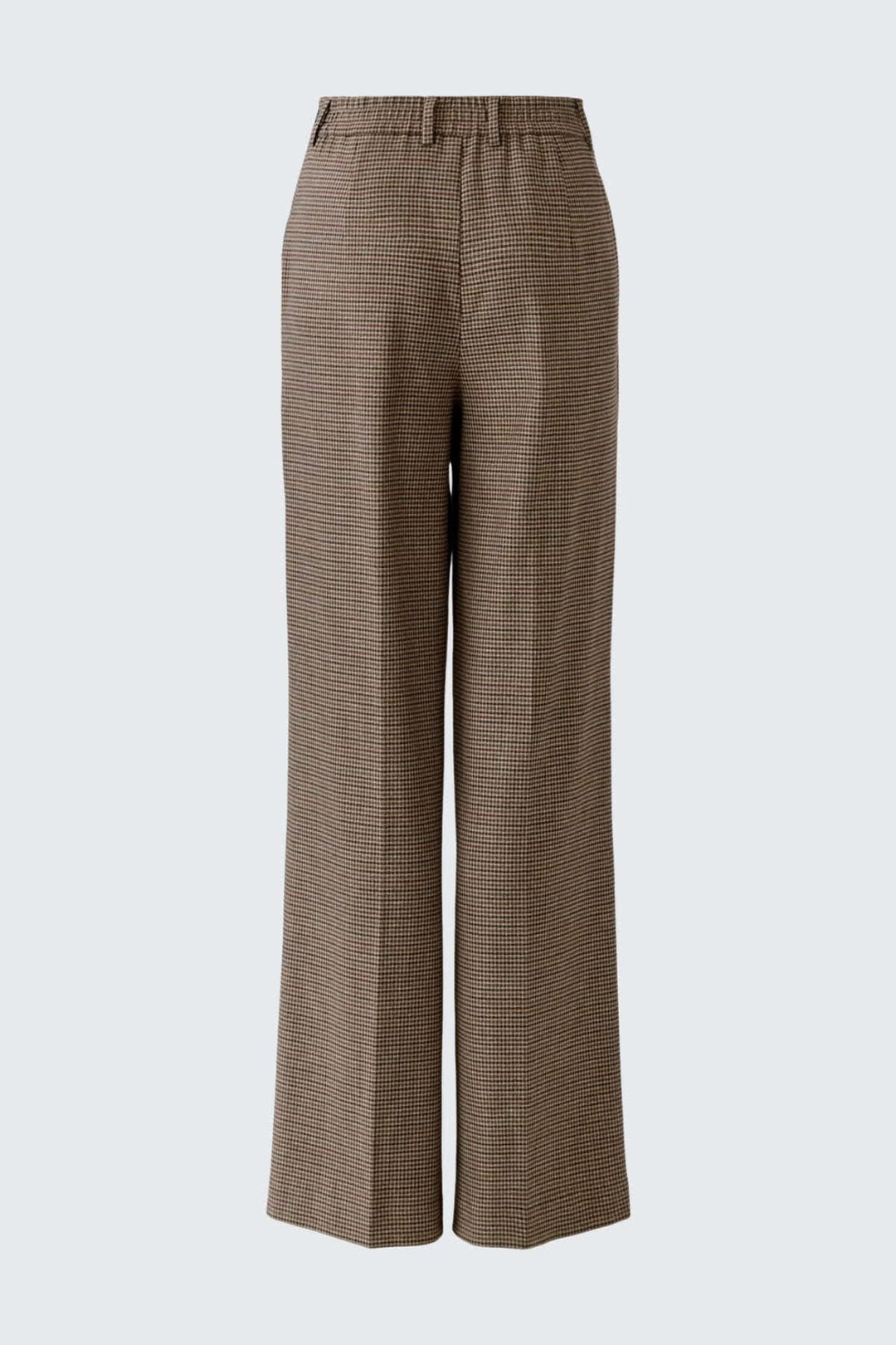Pantalon habillé à carreaux et jambes larges vue de face pour femme Oui
