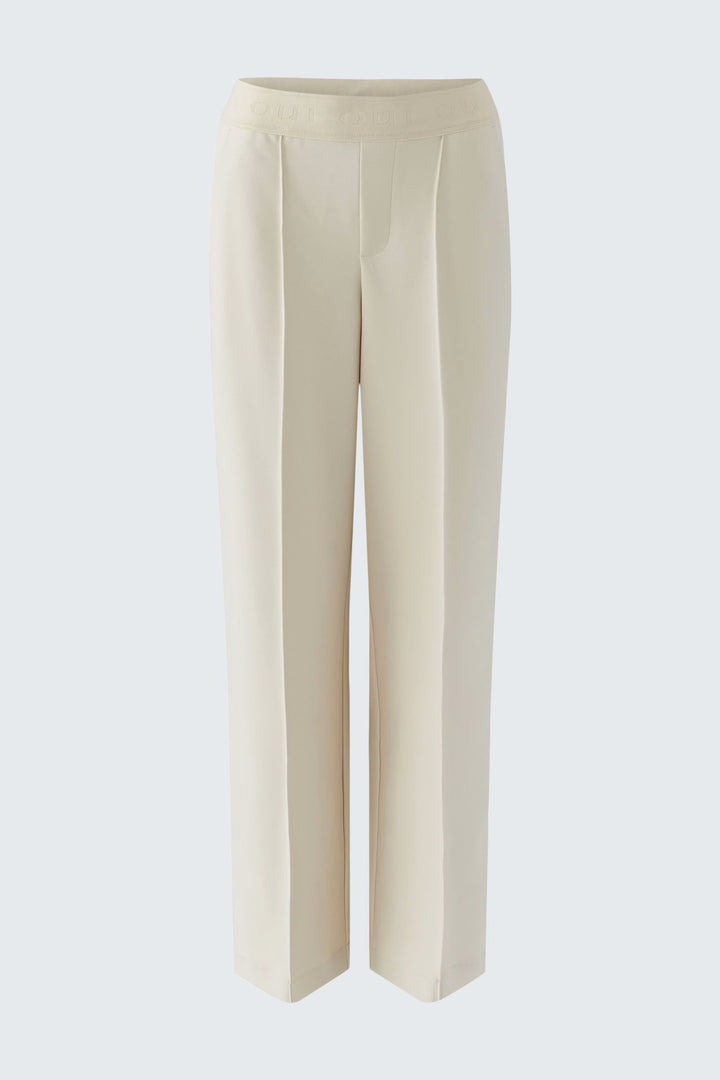 Vue de côté pantalon large habillé Oui pour femme noir, ceinture haute - Valérie Simon