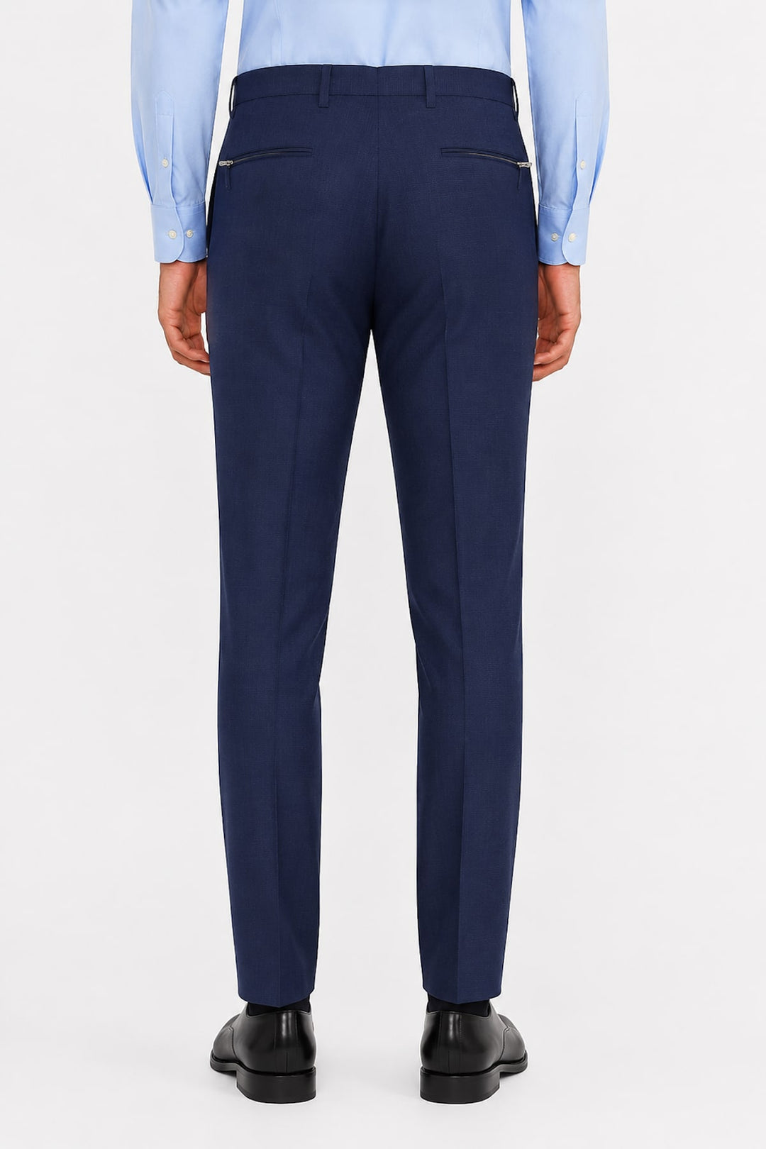 Vue côté pantalon habillé Corneliani pour homme gris foncé avec poches en biais - Valérie Simon