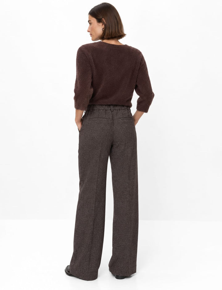 Pantalon large à motif texturé vue de face pour femme kennys