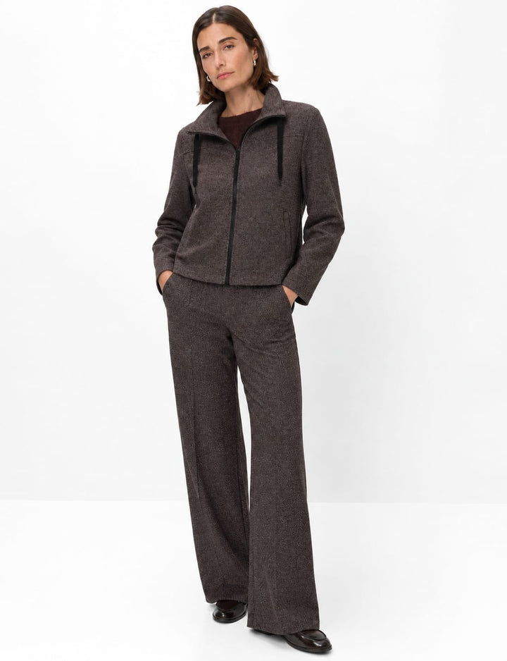Pantalon large à motif texturé vue de face pour femme kennys