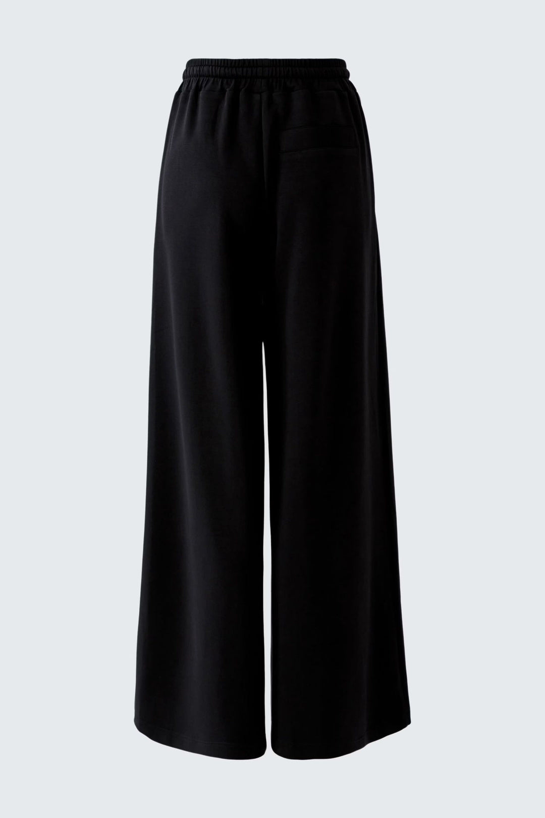 Vue de côté pantalon large Oui femme noir à taille élastique, poches latérales - Valérie Simon