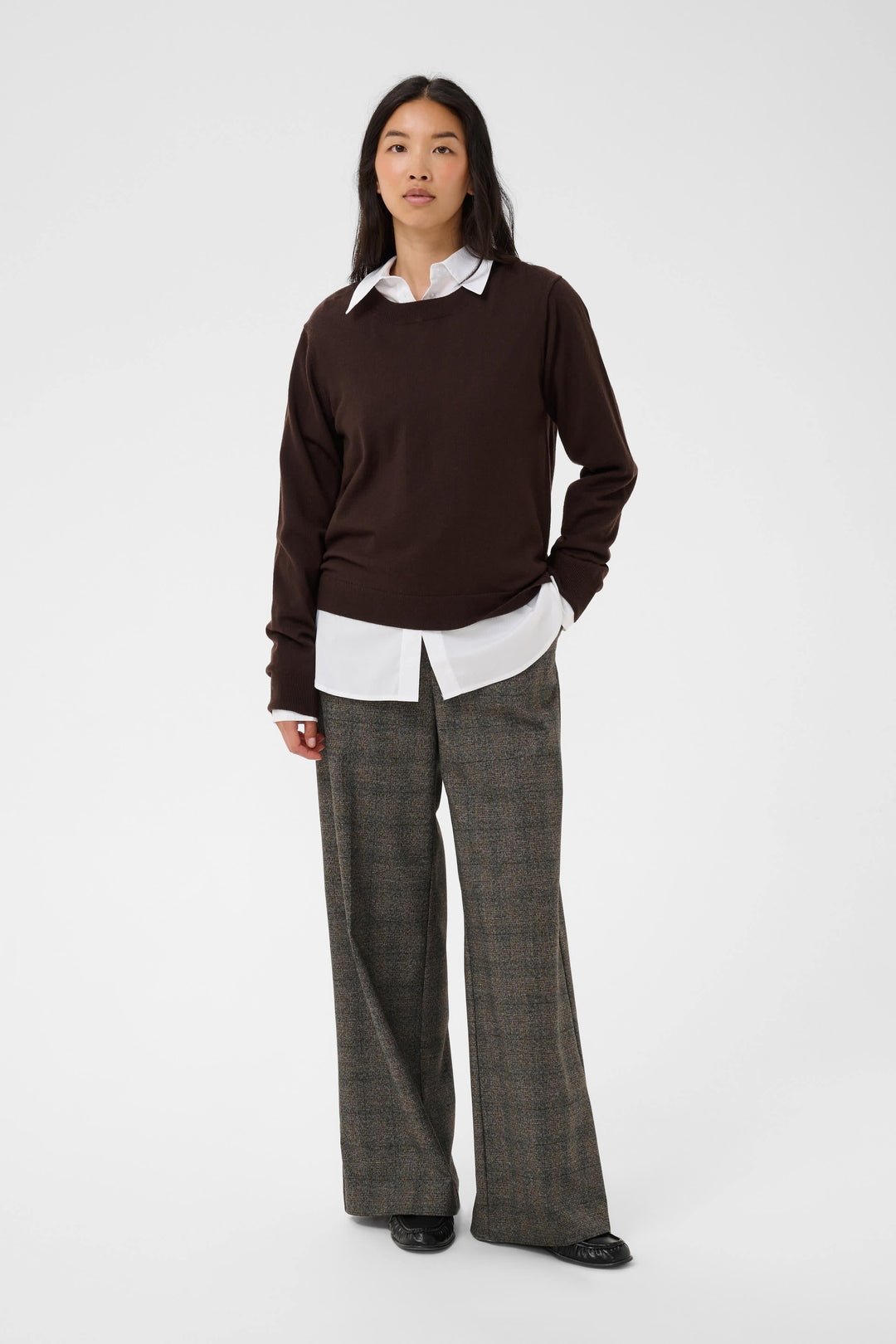 Pantalon Ninni à jambe large à carreaux pour femme Part Two