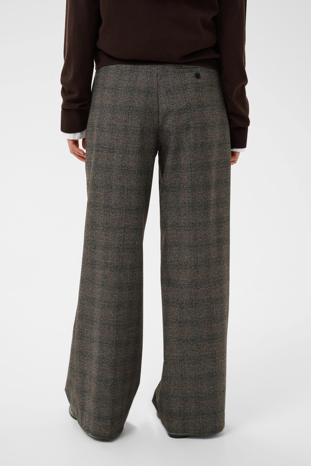 Pantalon Ninni à jambe large à carreaux vue de face pour femme Part Two