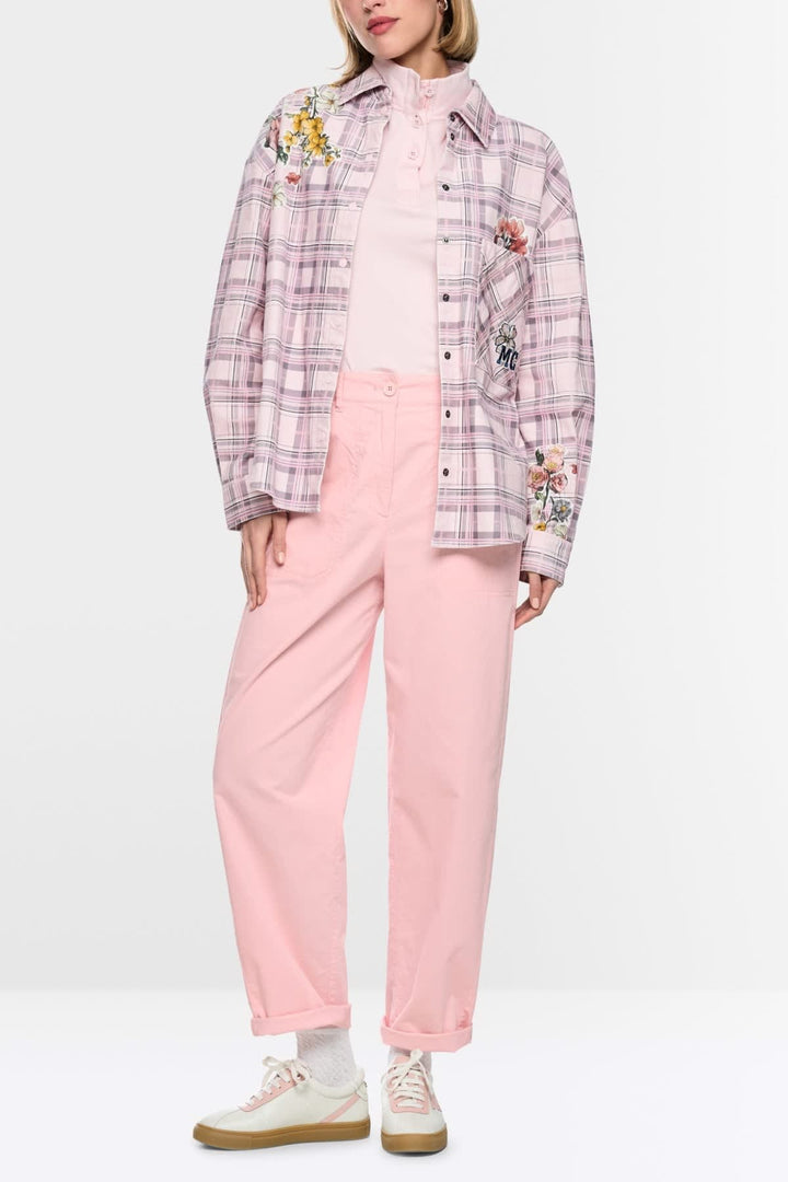 Pantalon RUMA marron en velours côtelé à coupe décontractée vue de face pour femme Marc Cain