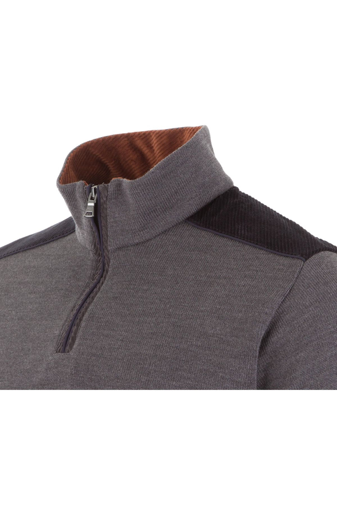 Half-zip wool sweater - velvet details
