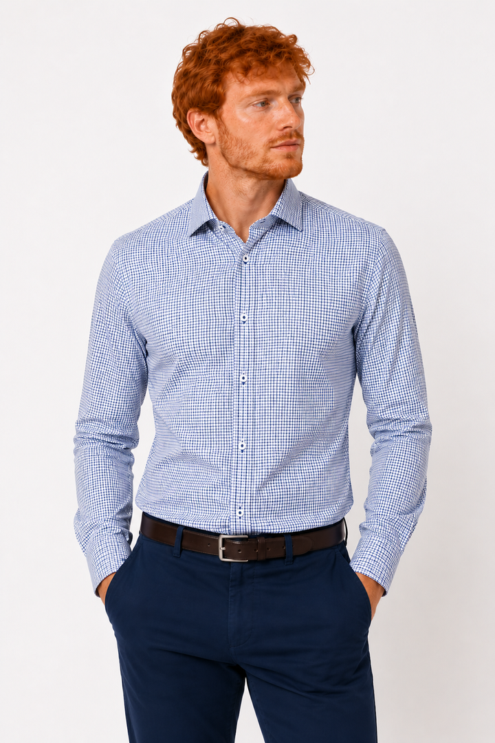 Micro-check dress shirt